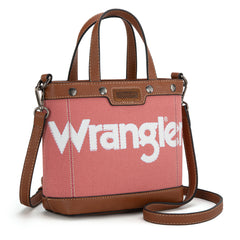 WG142-2005  Wrangler Canvas Mini Top Handle Tote//Crossbody - Pink