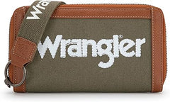 WG142-W006  Wrangler Logo  Wallet/Wristlet -Army