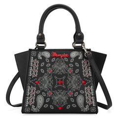 WG134-8012  Wrangler Paisley Mini Satchel/Crossbody - Black