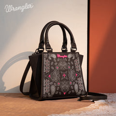 WG134-8012  Wrangler Paisley Mini  Satchel/Crossbody - Coffee