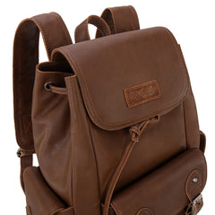 WG143-9110  Wrangler 100%  Genuine Leather Backpack - Brown