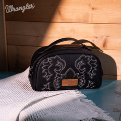 WG145 -190 Wrangler  Embroidered  Multi Purpose/Travel Pouch - Black (Online Exclusive)