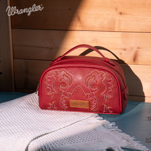 WG145 -190 Wrangler  Embroidered  Multi Purpose/Travel Pouch -Red (Online Exclusive)