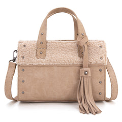 WG160-6011  Wrangler Sherpa Tote Crossbody - Khaki