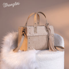 WG160-6011  Wrangler Sherpa Tote Crossbody - Khaki