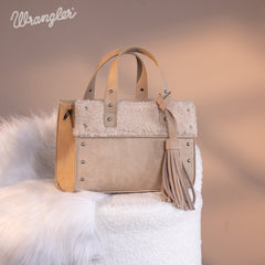 WG160-6011  Wrangler Sherpa Tote Crossbody - Khaki