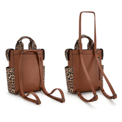 WG161-9112  Wrangler Leopard Print Tote/Shoulder Bag Convertible Backpack - Leopard