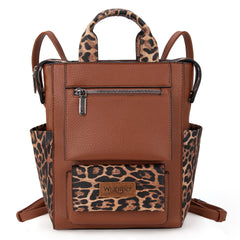 WG161-9112  Wrangler Leopard Print Tote/Shoulder Bag Convertible Backpack - Leopard