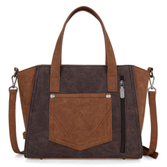 WG162-8012  Wrangler "W" Stitch Two Tone Tote/Crossbody