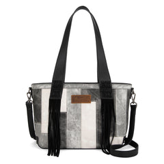 WG164-1830  Wrangler Denim Patchwork Tote/Crossbody- Black