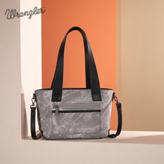 WG164-1830  Wrangler Denim Patchwork Tote/Crossbody- Black