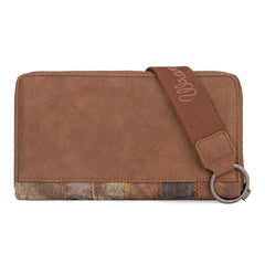 WG164-W006  Wrangler Denim Patchwork Wallet  - Brown