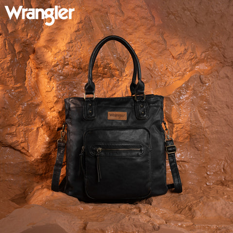 WG165-1110 Wrangler Slouchy Tote/Crossbody - Black