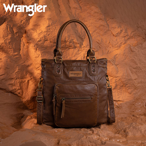 WG165-1110 Wrangler Slouchy Tote/Crossbody - Brown