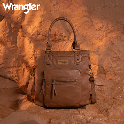 WG165-1110 Wrangler Slouchy Tote/Crossbody - Light Brown