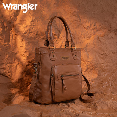 WG165-1110 Wrangler Slouchy Tote/Crossbody - Light Brown