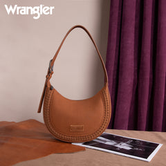 WG168-1020  Wrangler Whipstitch Crescent Crossbody - Brown