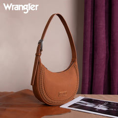 WG168-1020  Wrangler Whipstitch Crescent Crossbody - Brown