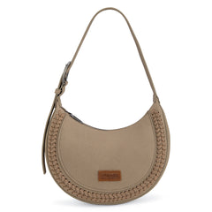 WG168-1020  Wrangler Whipstitch Crescent Crossbody - Tan