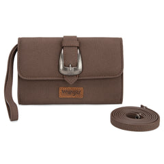 WG168-W012  Wrangler Buckle Wallet /Shoulder Bag/Crossbody- Coffee