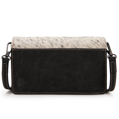 WG169-W030  Wrangler Genuine Hair-On Cowhide Wallet/Crossbody  -Black