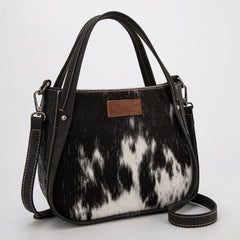 WG169-2022  Wrangler Genuine Hair-On Cowhide Tote/Crossbody -Black