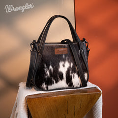 WG169-2022  Wrangler Genuine Hair-On Cowhide Tote/Crossbody -Black