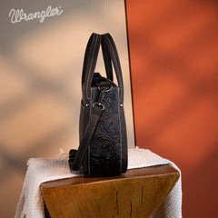 WG169-2022  Wrangler Genuine Hair-On Cowhide Tote/Crossbody -Black