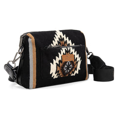 WG174-1832  Wrangler Southwestern Knitted Crossbody Bag - Black