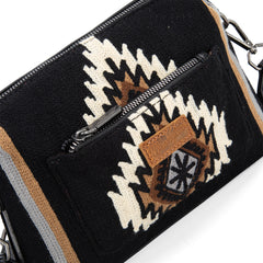 WG174-1832  Wrangler Southwestern Knitted Crossbody Bag - Black