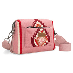 WG174-1832 Wrangler Southwestern Knitted Crossbody Bag - Hot Pink