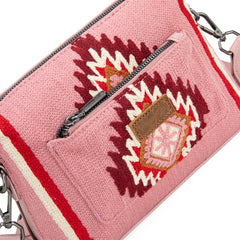 WG174-1832 Wrangler Southwestern Knitted Crossbody Bag - Hot Pink