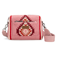 WG174-1832 Wrangler Southwestern Knitted Crossbody Bag - Hot Pink