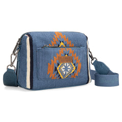 WG174-1832  Wrangler Southwestern Knitted Crossbody Bag - Jean