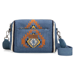 WG174-1832  Wrangler Southwestern Knitted Crossbody Bag - Jean