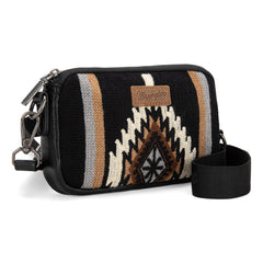 WG174-1833  Wrangler Southwestern Knitted Mini Crossbody/Wallet - Black