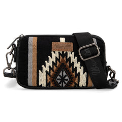 WG174-1833  Wrangler Southwestern Knitted Mini Crossbody/Wallet - Black