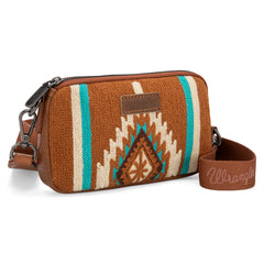 WG174-1833  Wrangler Southwestern Knitted Mini Crossbody/Wallet - Brown