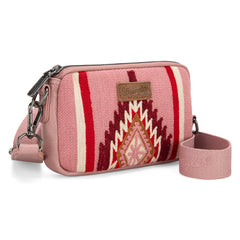 WG174-1833  Wrangler Southwestern Knitted Mini Crossbody/Wallet - Hot Pink