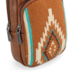 WG174-210  Wrangler Southwestern Knitted Sling Bag - Brown