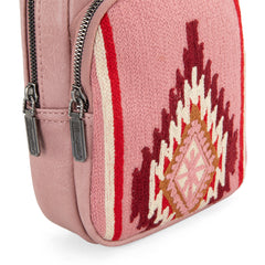 WG174-210  Wrangler Southwestern Knitted Sling Bag  - Hot Pink