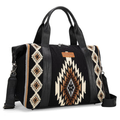 WG174-5110  Wrangler Southwestern Print Duffle Bag - Black