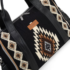 WG174-5110  Wrangler Southwestern Print Duffle Bag - Black