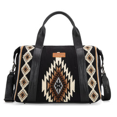 WG174-5110  Wrangler Southwestern Print Duffle Bag - Black