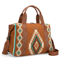 WG174-5110  Wrangler Southwestern Print Duffle Bag - Brown