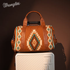 WG174-5110  Wrangler Southwestern Print Duffle Bag - Brown