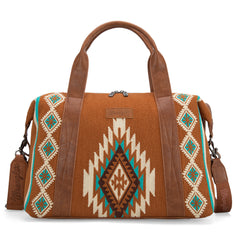 WG174-5110  Wrangler Southwestern Print Duffle Bag - Brown