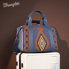 PRE-ORDER. WG174-5110  Wrangler Southwestern Print Duffle Bag - Jean