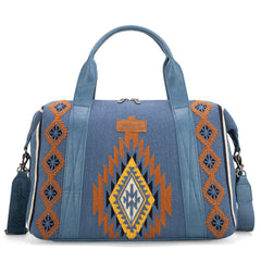 PRE-ORDER. WG174-5110  Wrangler Southwestern Print Duffle Bag - Jean