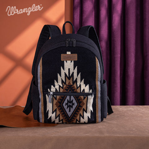 WG174-91152   Wrangler Southwestern  Knitted Backpack - Black